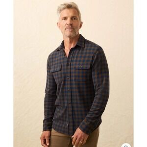 FAHERTY Legend Men's Sweater Shirt - Navy Woodland Check NWT size L